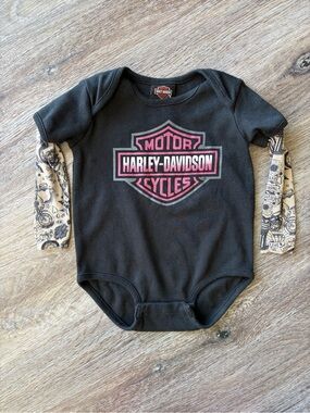HARLEY DAVIDSON BABY Onsie Tattoo Sleeves 9-12M